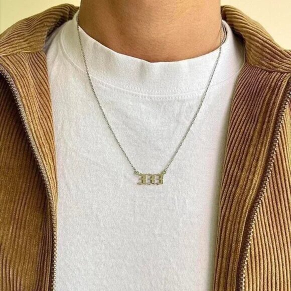 333 angel numbers numerology pendant chain necklace - Picture 2 of 7